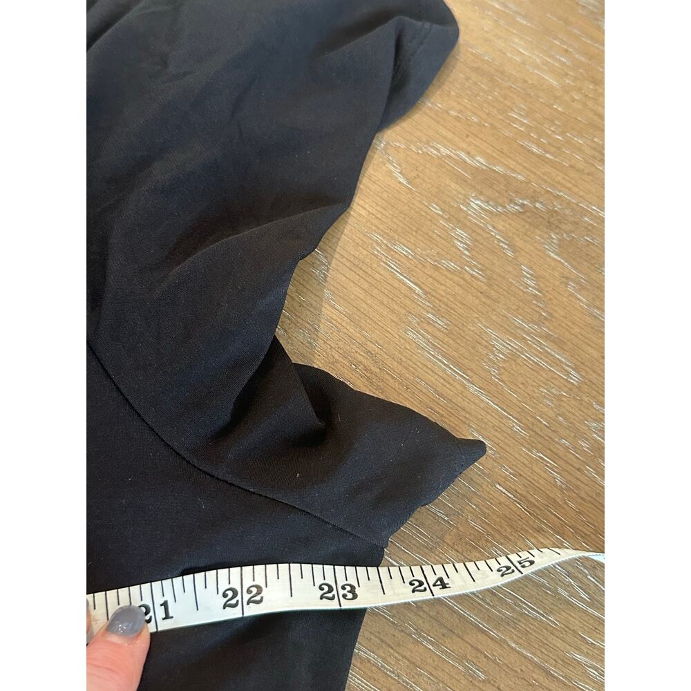 Lane Bryant Black Faux Wrap Dress XL Flutter Sleeve Ruffle Midi Plus Size - Picture 11 of 13